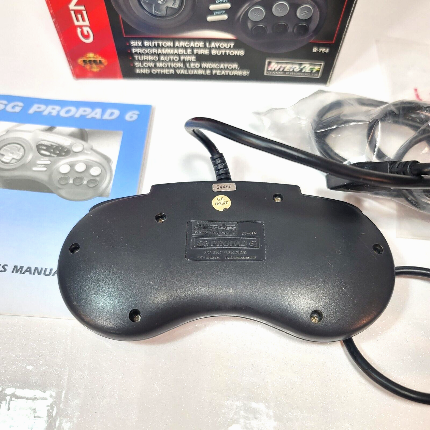 Interact SG ProPad 6 Sega Genesis Controller with Box, Manual, and Registration
