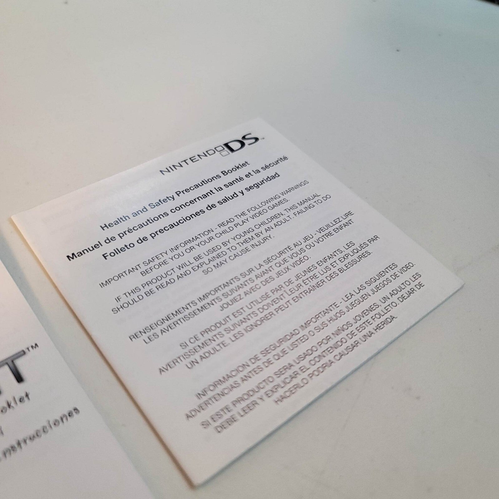 Pictochat (Nintendo DS) Manual and Precautions Booklet