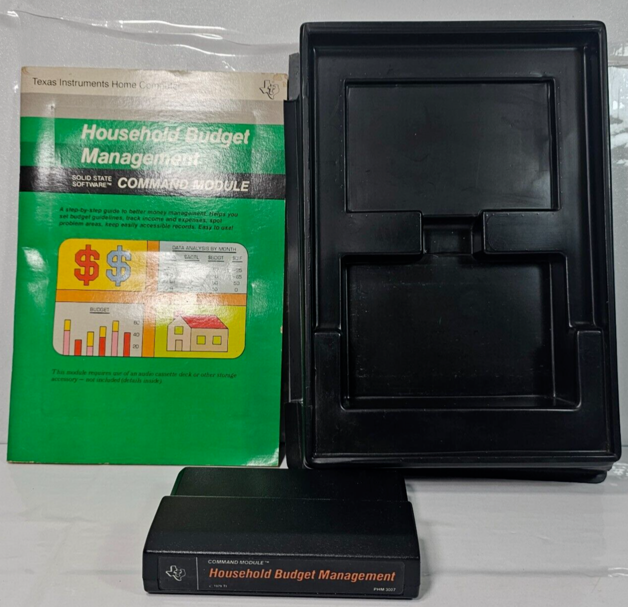 Household Budget Management (Texas Instruments TI99/4a, 1979) Cartridge & Manual