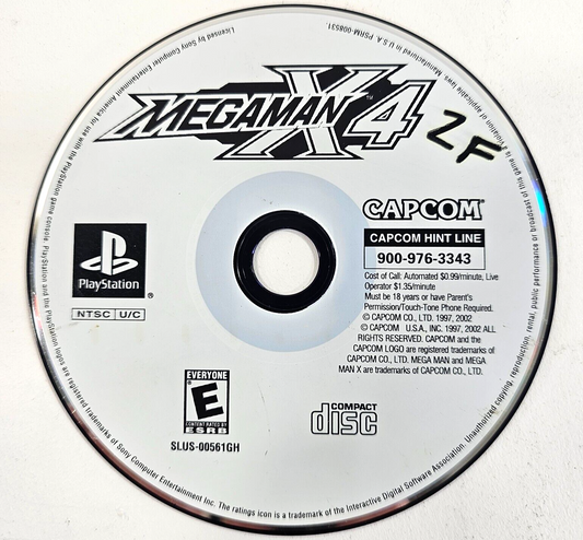 Mega Man X4 Greatest Hits (PlayStation 1, 1997) Game Disc - Tested and Working