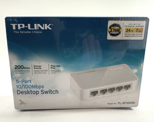 TP-LINK (TL-SF1005D) 5 Port Desktop Ethernet Switch - New, Factory Sealed