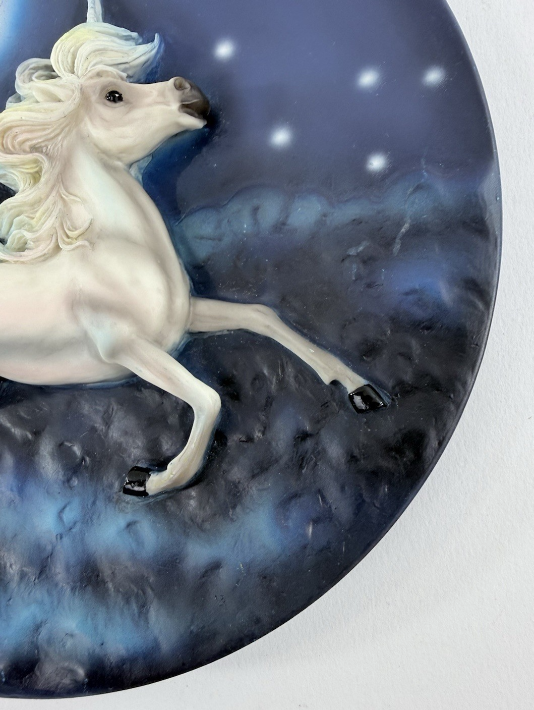 Whimsical 7.5” Moonlit Unicorn Textured Decorative Plate