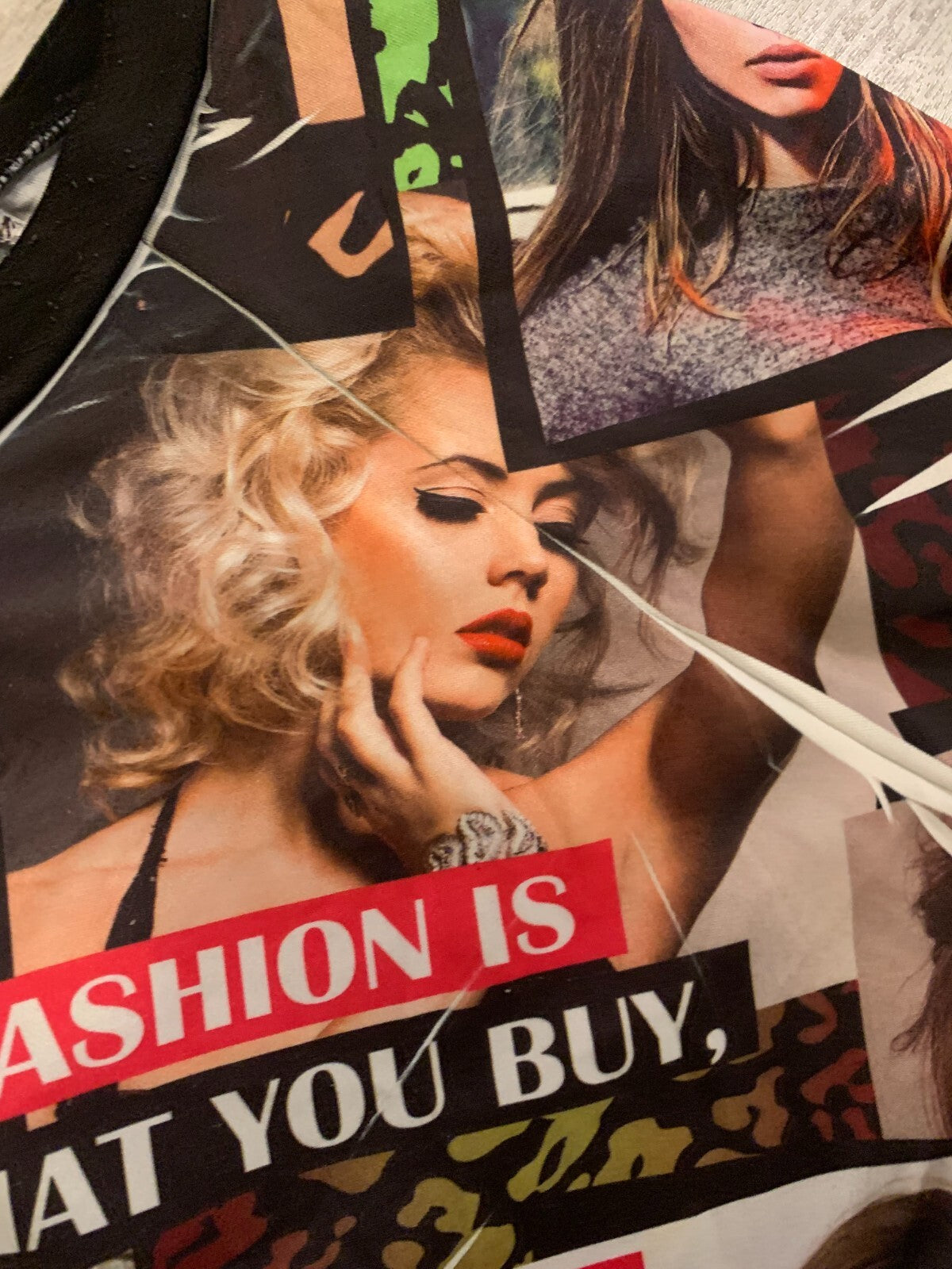 Cleo | Women's Large | Fashion Magazine Themed | BOHO | Mid Sleeve |Shirt Top