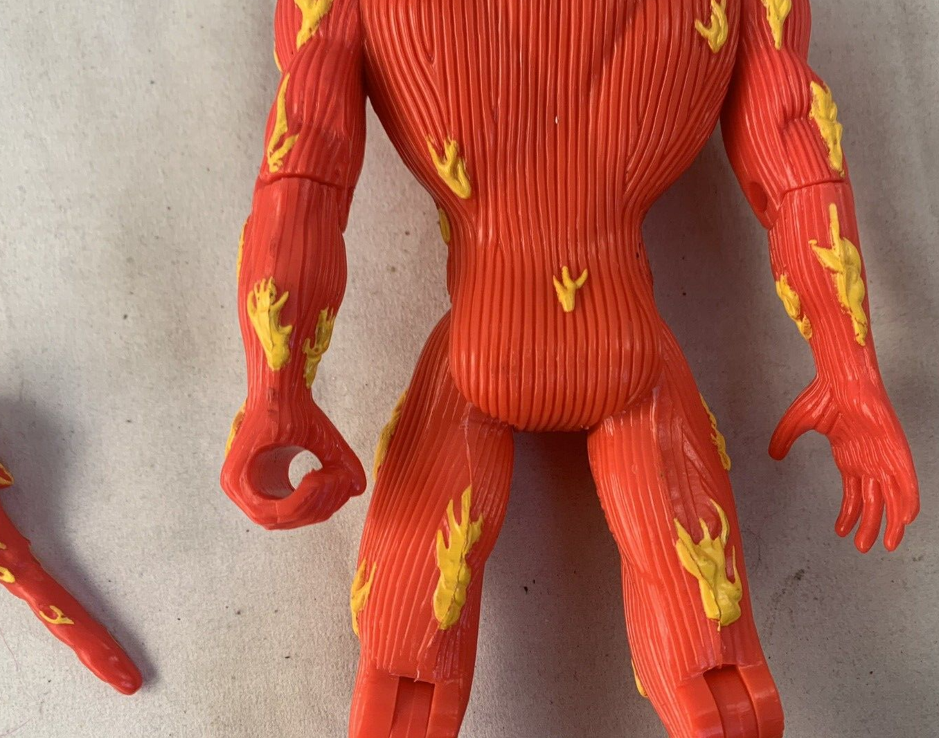 ToyBiz 1994 Marvel Deluxe 10” Action Figure Fantastic Four Human Torch + Torch