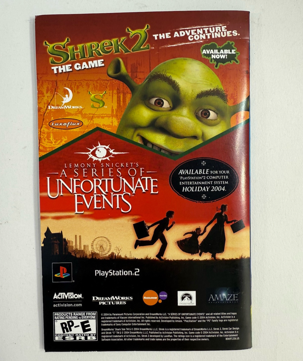 DreamWorks' Shark Tale (Sony PlayStation 2, 2004) Game Case Manual - Tested
