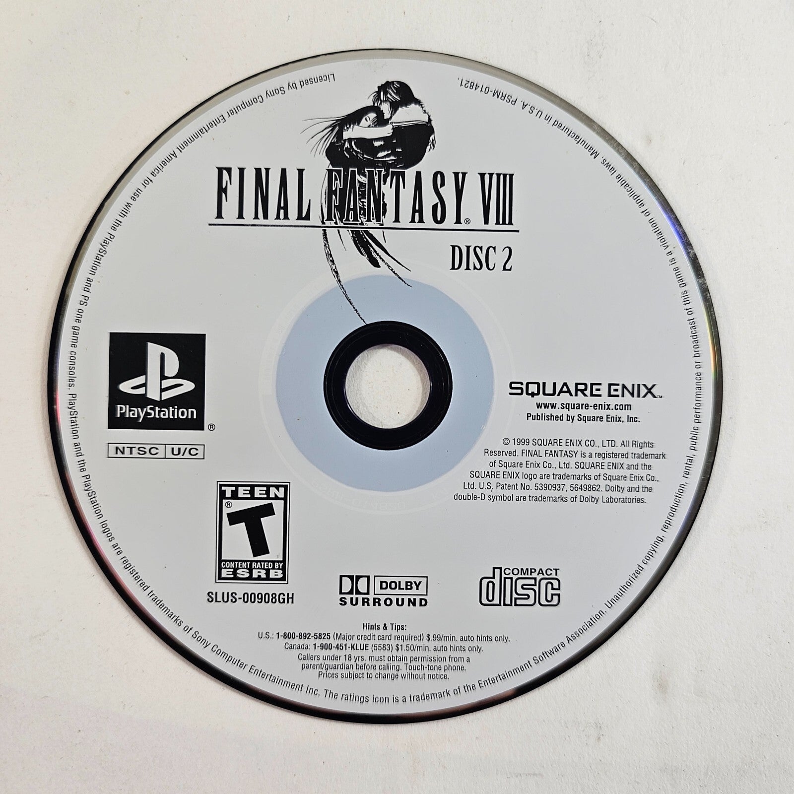 Final Fantasy VIII (PlayStation 1, 1999) Discs Case Manual Registration - Tested