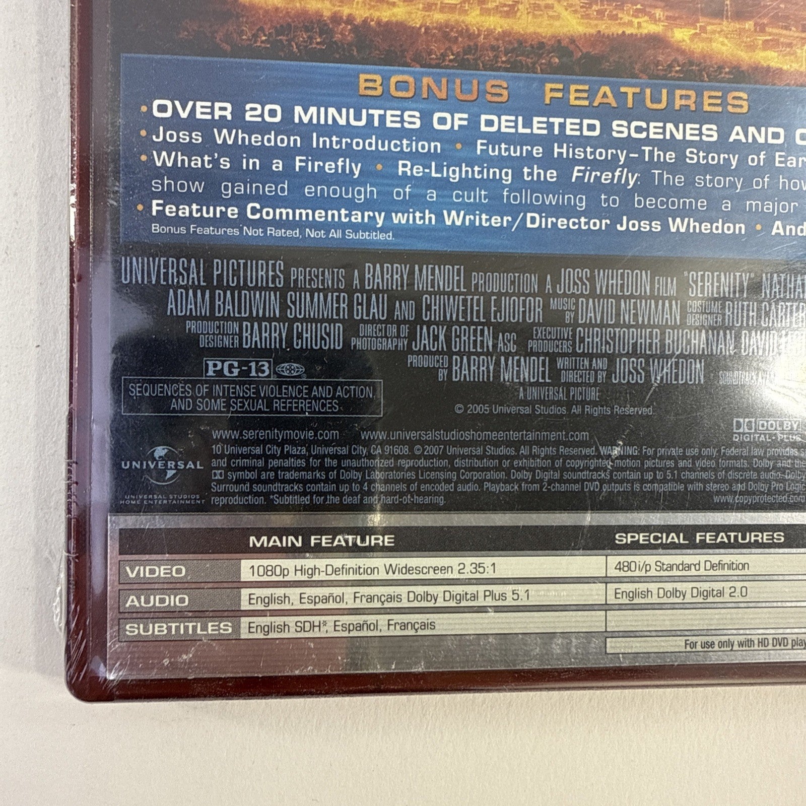 Serenity (HD DVD, 2006) New, Factory Sealed