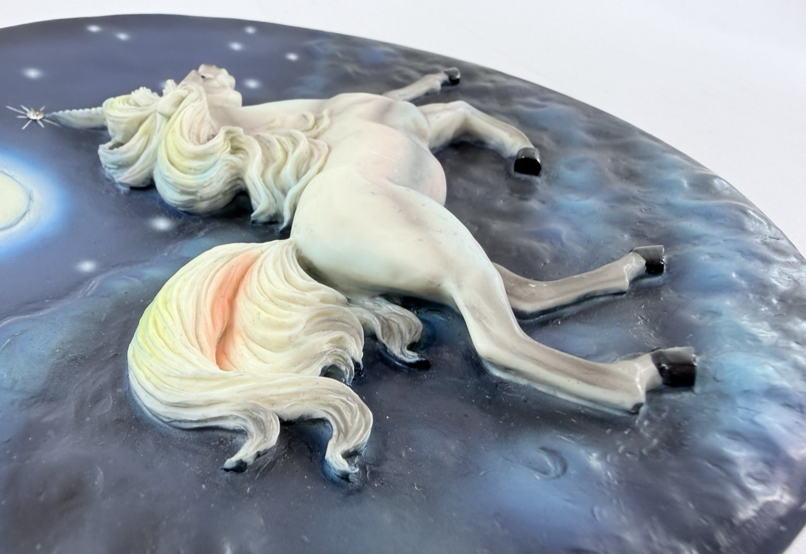 Whimsical 7.5” Moonlit Unicorn Textured Decorative Plate