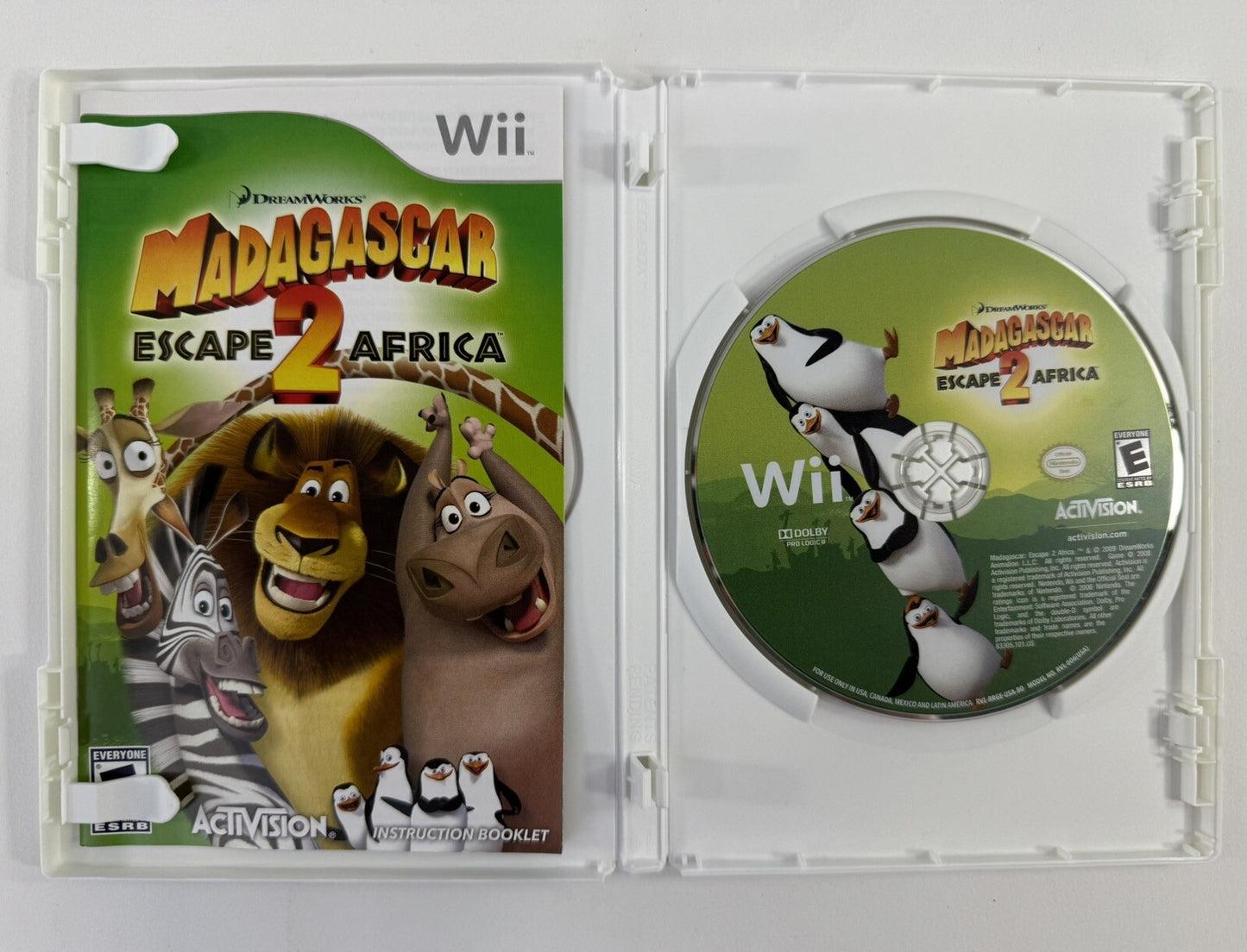 Madagascar: Escape 2 Africa (Nintendo Wii, 2008) Game Case Manual - Tested