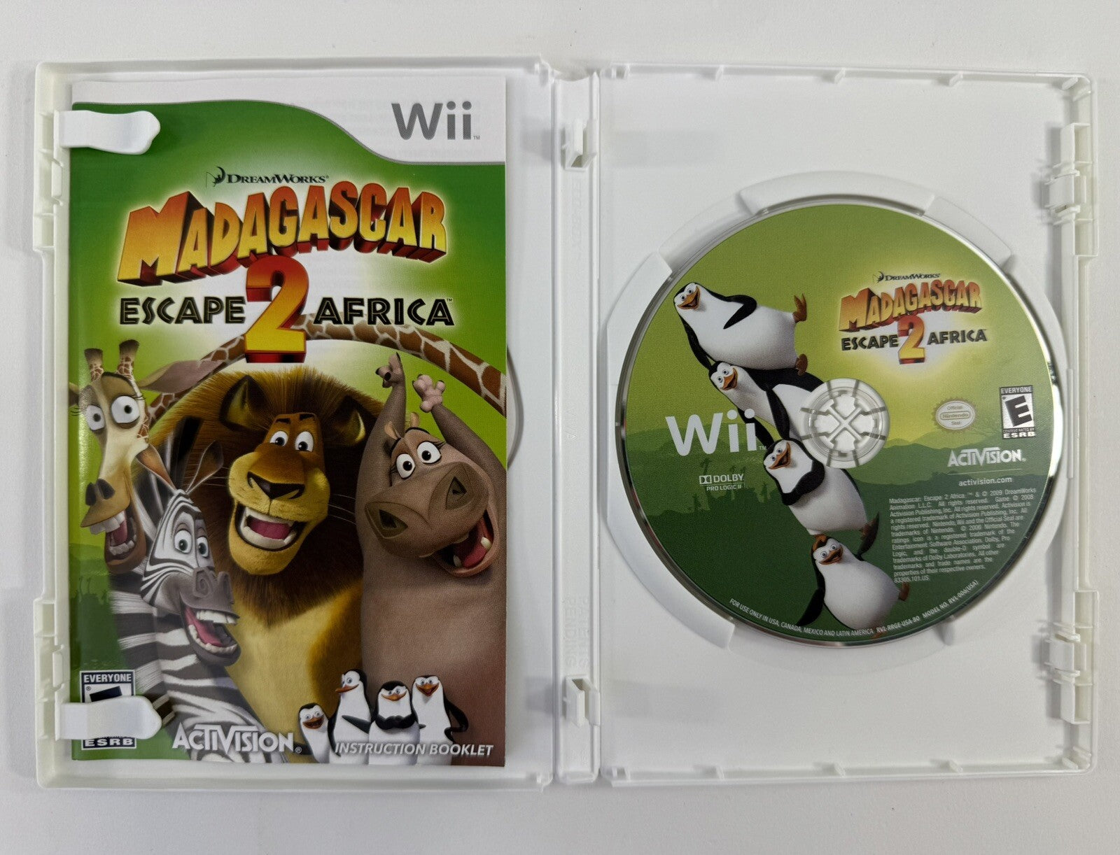 Madagascar: Escape 2 Africa (Nintendo Wii, 2008) Game Case Manual - Tested