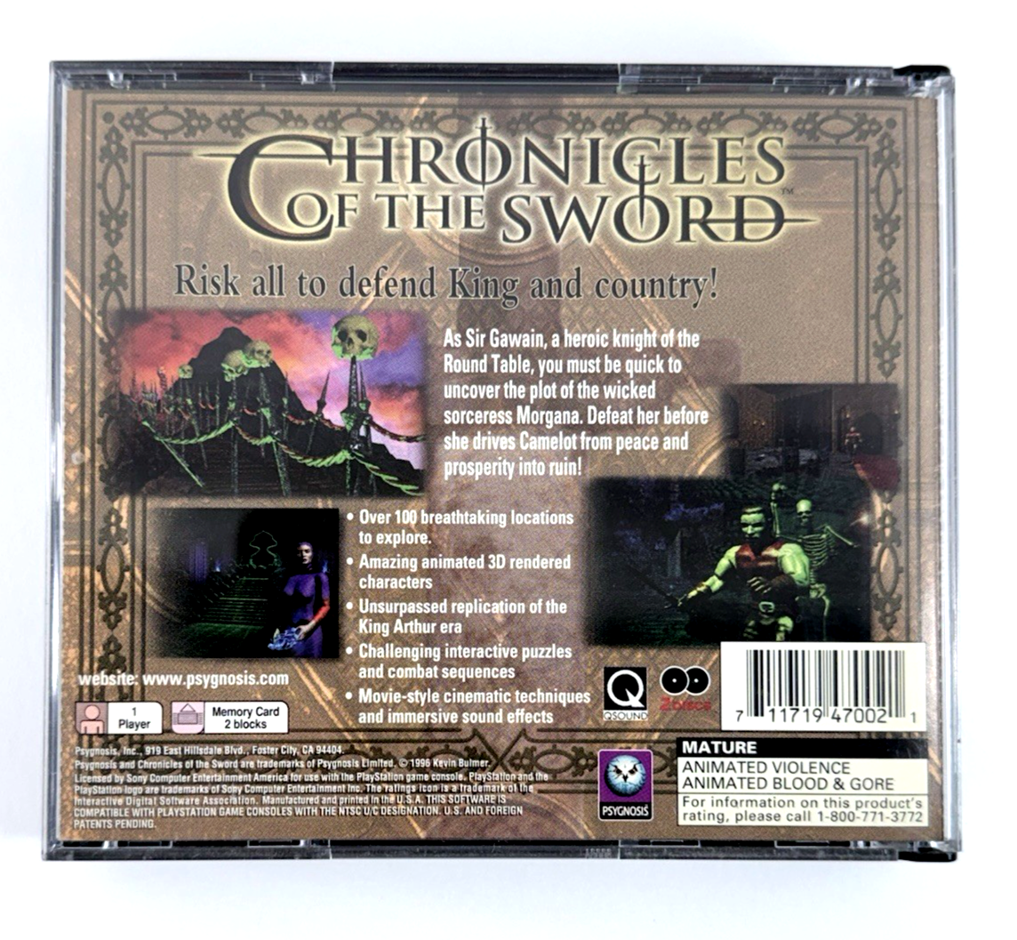 Chronicles of the Sword (PlayStation 1, 1996) Game Discs Case Manual - Tested