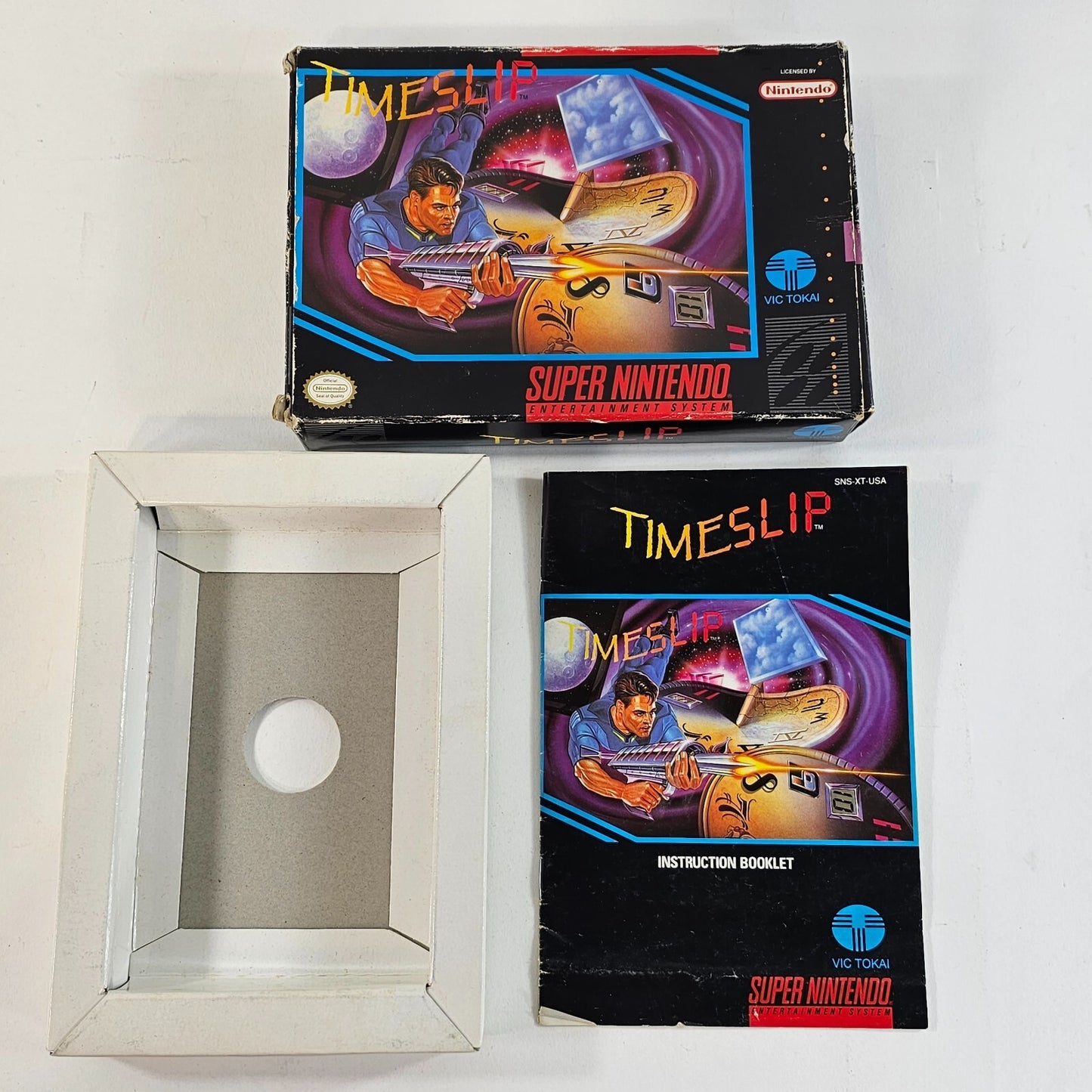 Timeslip (Super Nintendo, 1993) Replacement Box and Manual - No Game