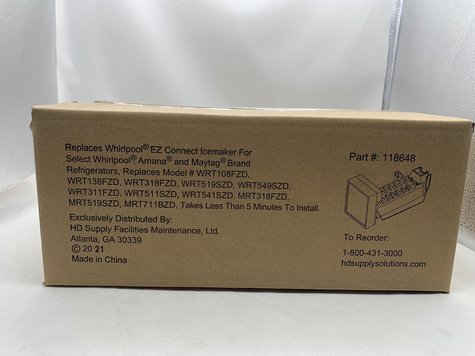 Replacement Ice Maker Kit Replaces Whirlpool EZ Connect Ice Maker Part#: 118648