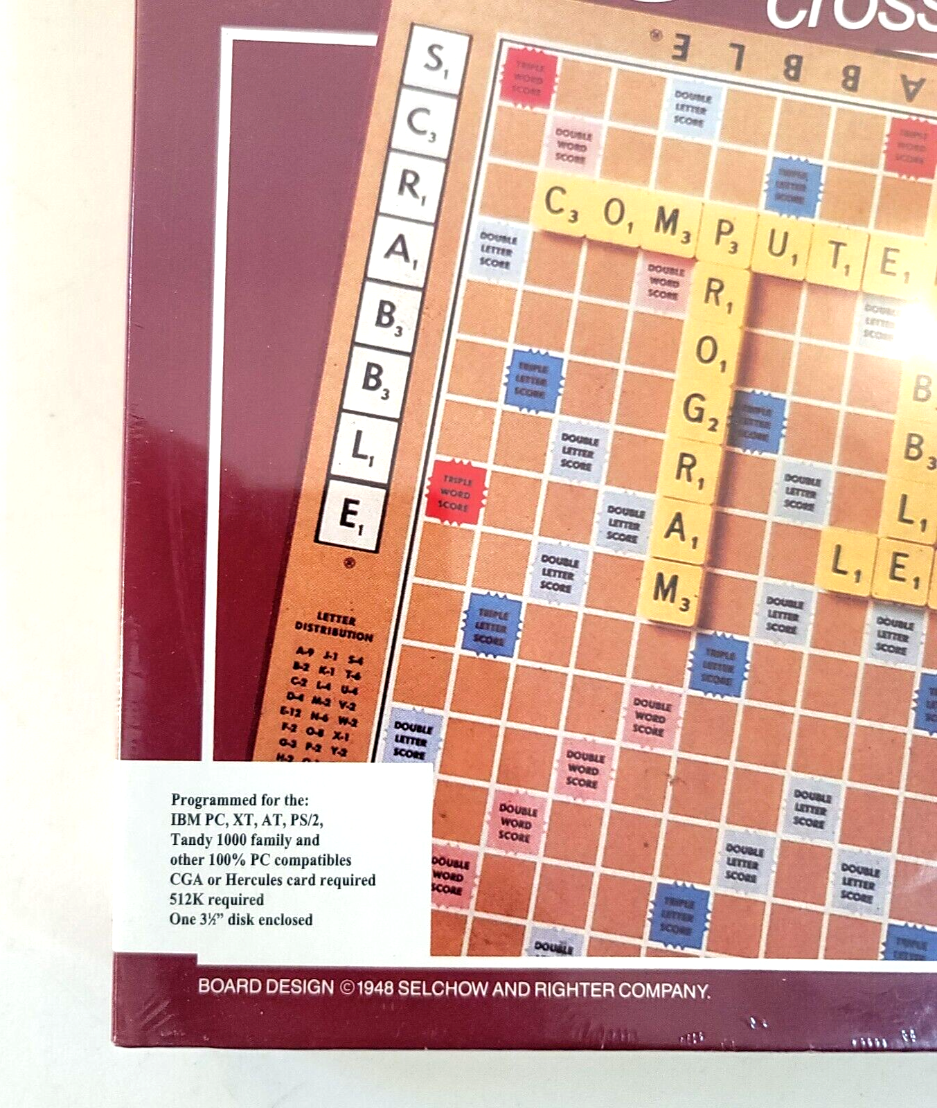 Virgin 1989 Scrabble Crossword Game IBM PC 5 1/4” Floppy disk - New