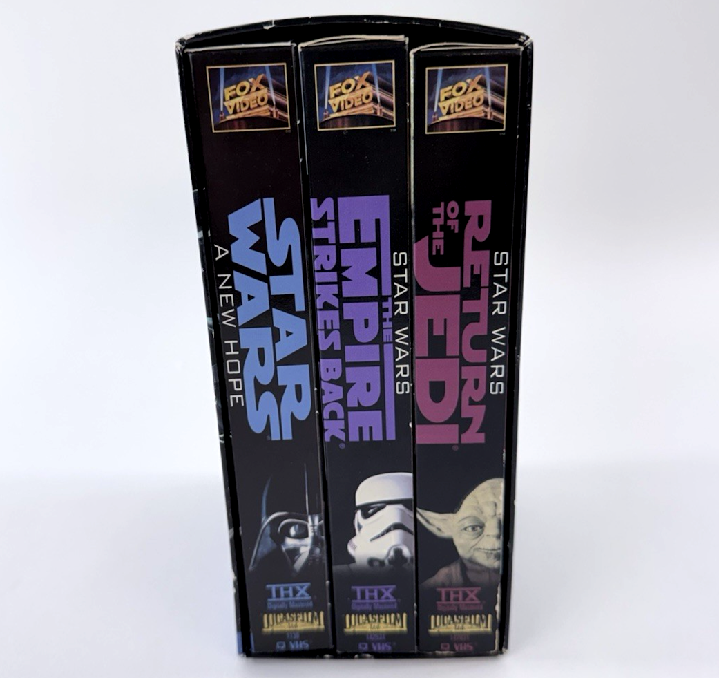 Star Wars Trilogy (VHS, 1995) Fox Video Theatrical 3-Tape Set Box Set - Tested