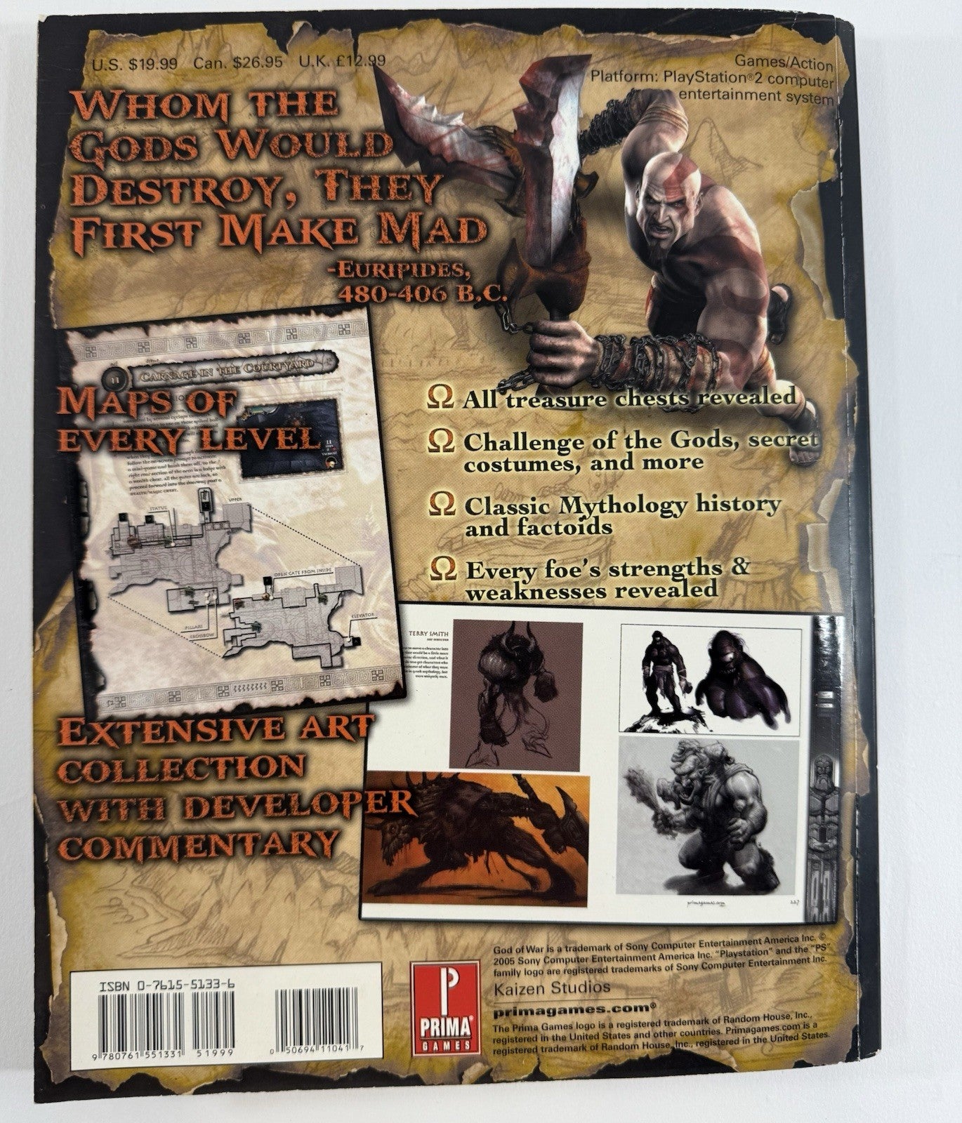 God of War : Prima Official Game Guide with DVD (2005, Prima)