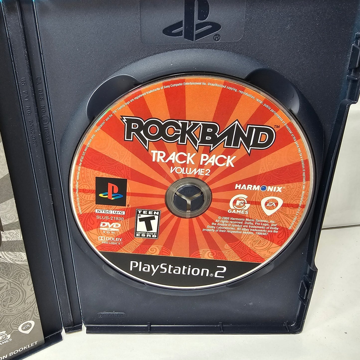 Rock Band Track Pack Vol. 2  (Playstation 2, 2008) Game case Manual