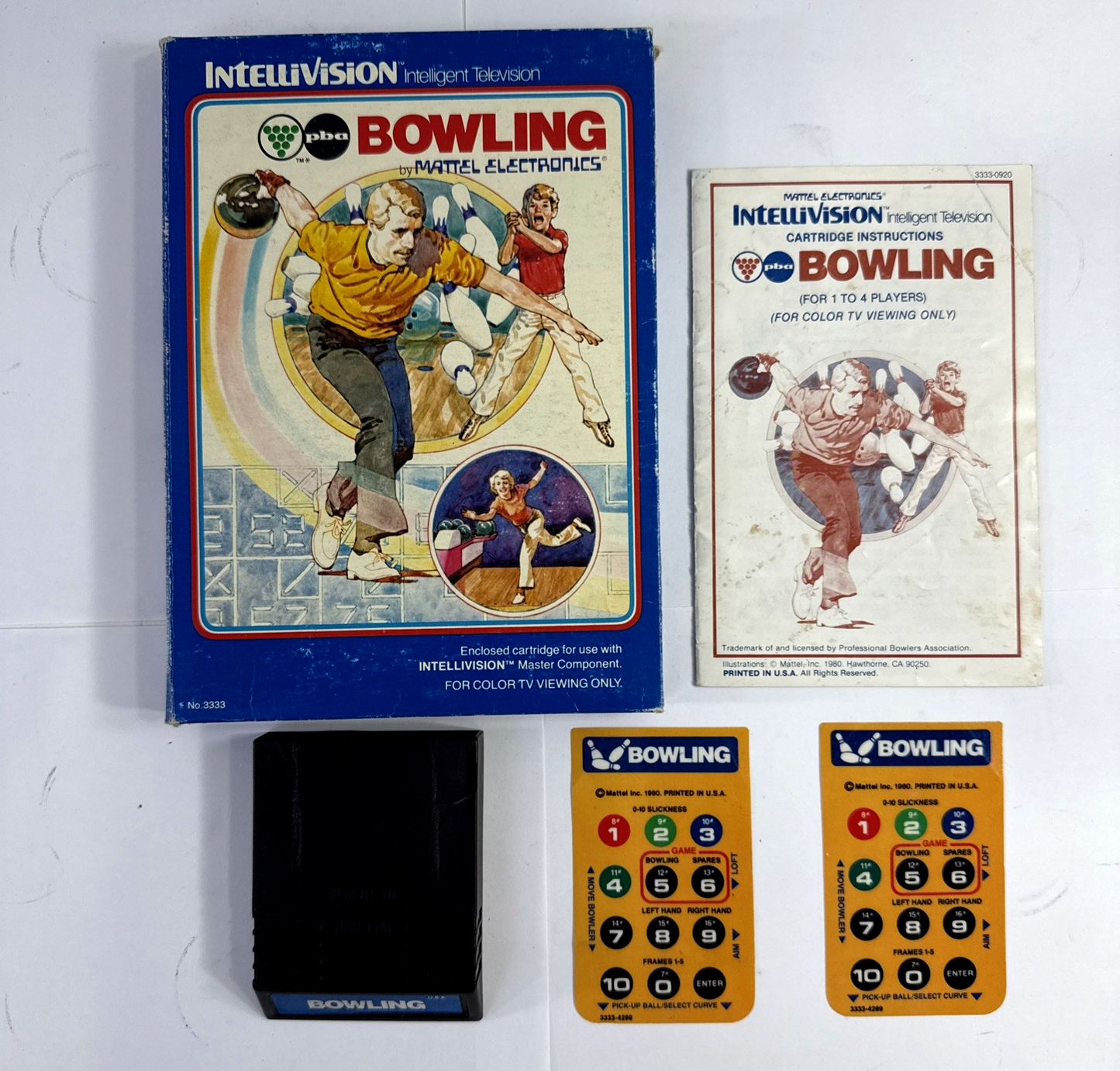 Bowling (Intellivision, 1984) Game Box Manual Overlays - Tested and Working