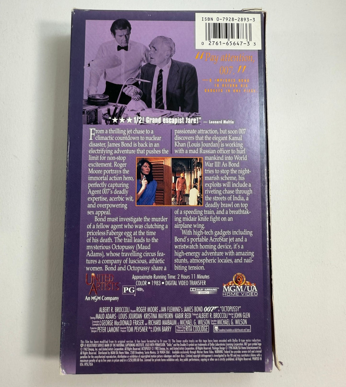 Octopussy (VHS Bundle) A View To A Kill, Live And Let Die - Roger Moore 007 Films