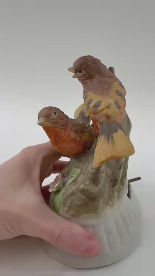 Vintage Ceramic Bisque Bird Music Box — “Let Me Call You Sweetheart” — Taiwan