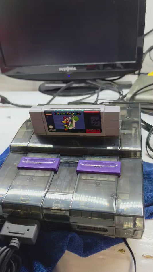 Super Nintendo SNS-101 Custom Shell Console + Controller + Cords  - Tested