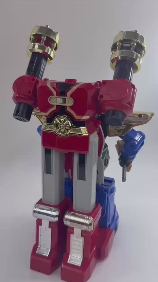 Bandai 1996 Power Rangers Deluxe Zeo Megazord & Red Battlezord Puncher - Tested