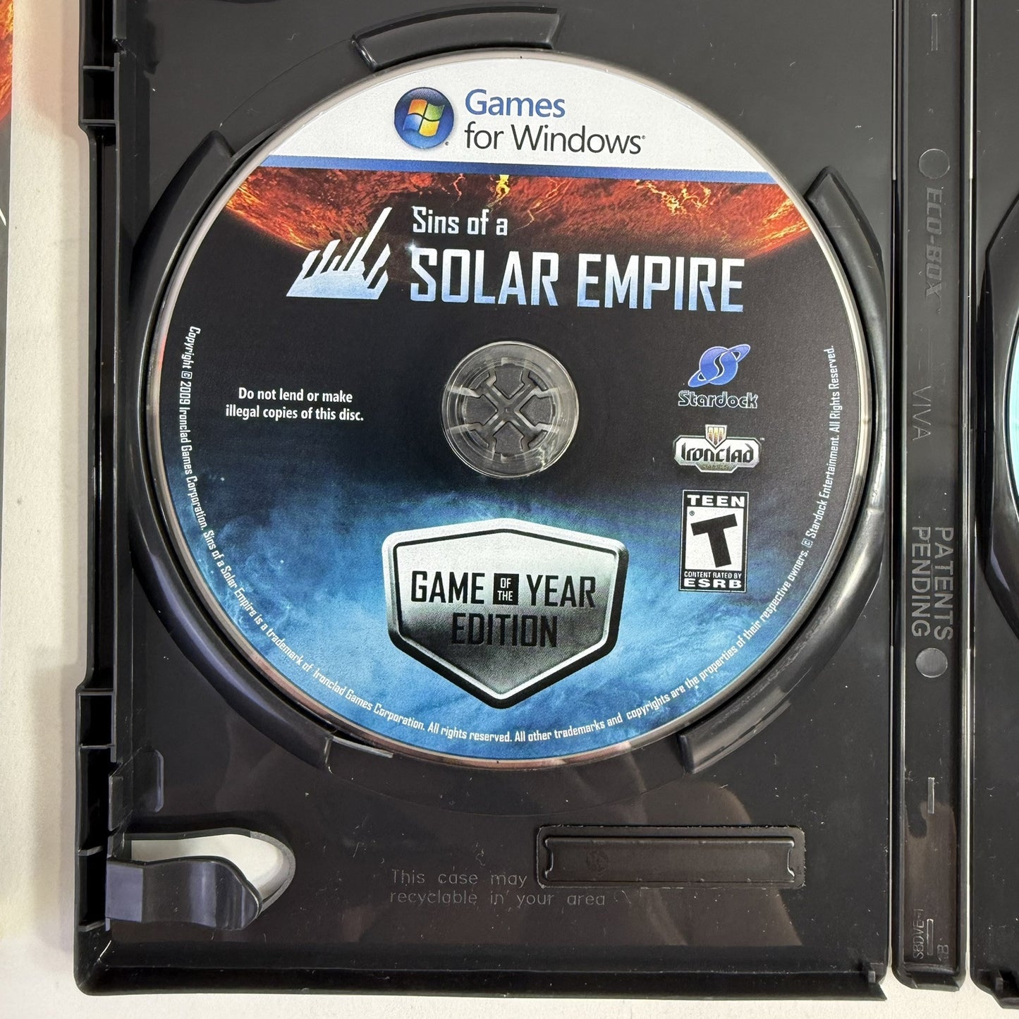 Sins of a Solar Empire: Game of the Year Ed. (PC, 2009) Game Case Manual Poster