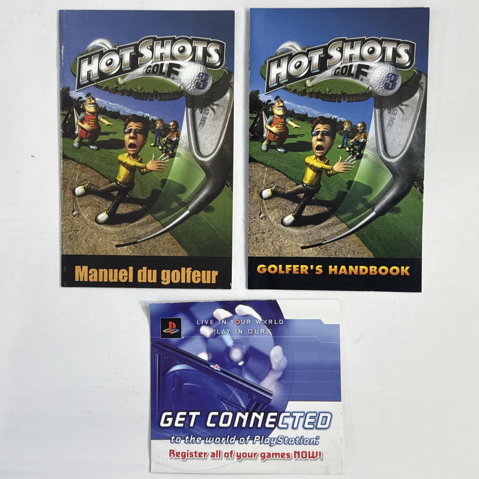Hot Shots Golf 3 (PlayStation 2, 2003) Game Case Manual Registration - Tested