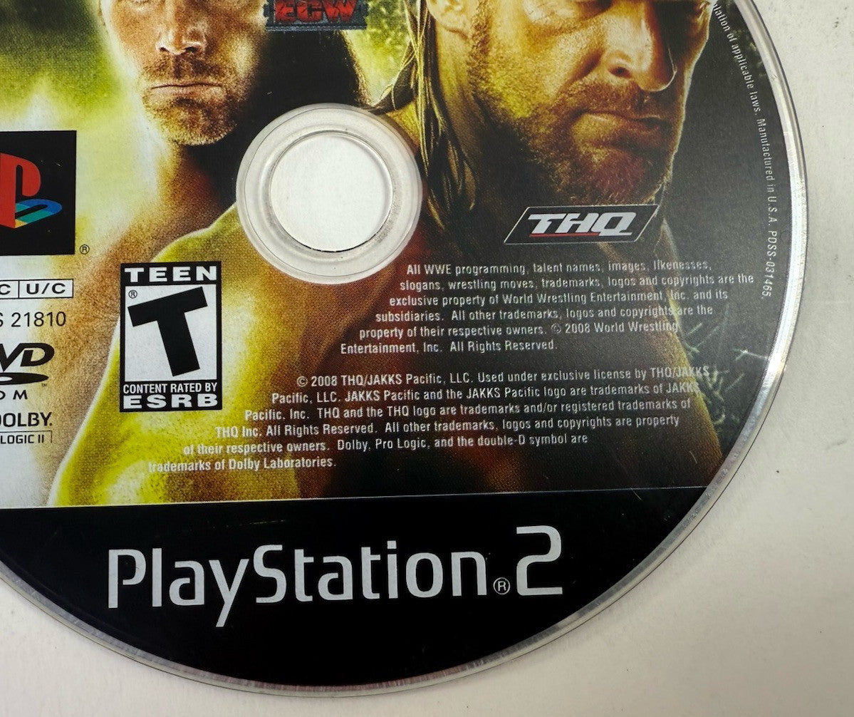 WWE SmackDown vs. Raw 2009 Feat. ECW  (PlayStation 2, 2008) Game Disc - Tested