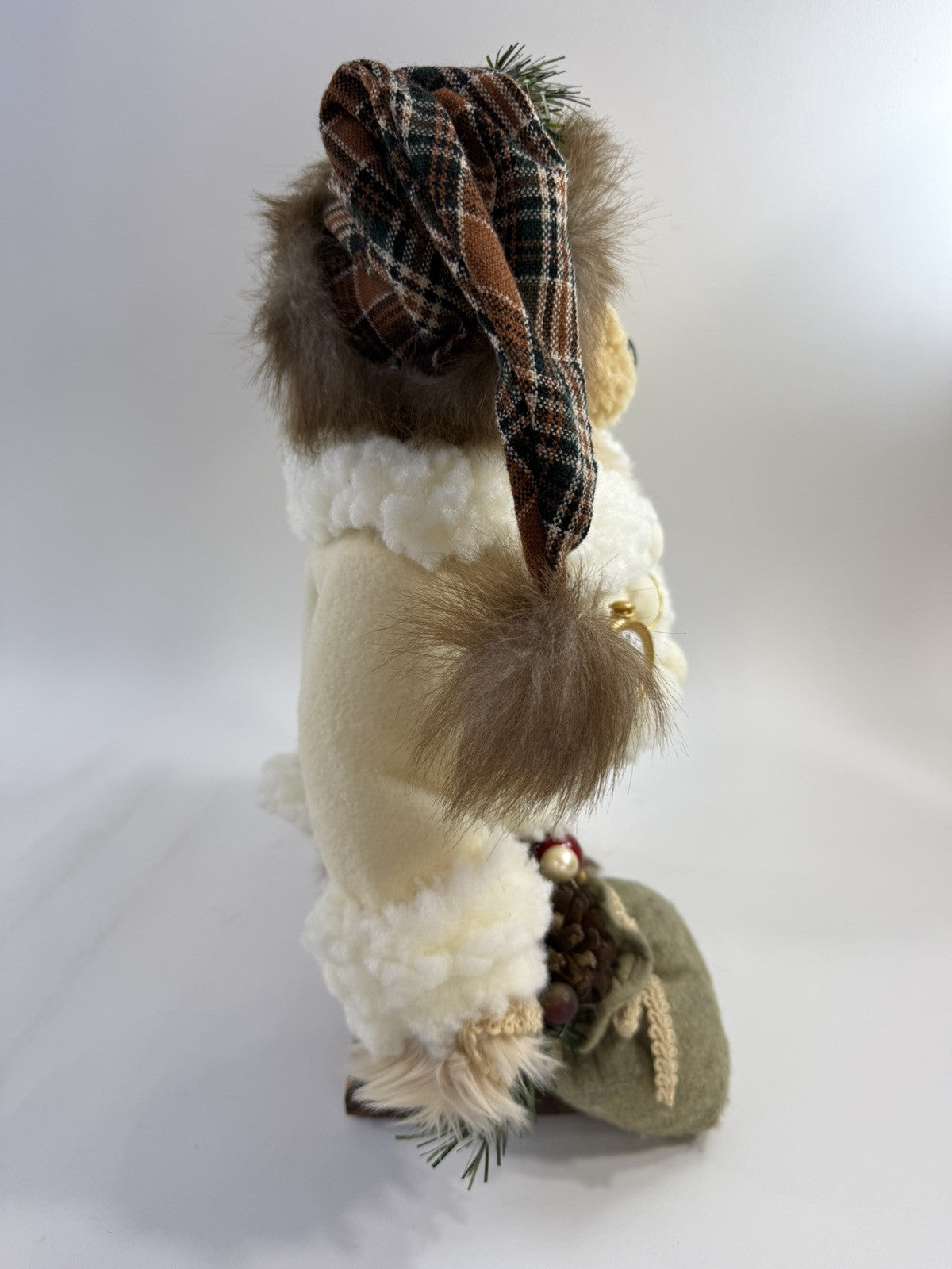 MTY International Christmas 16” Holiday Bear Decoration with Wooden Base