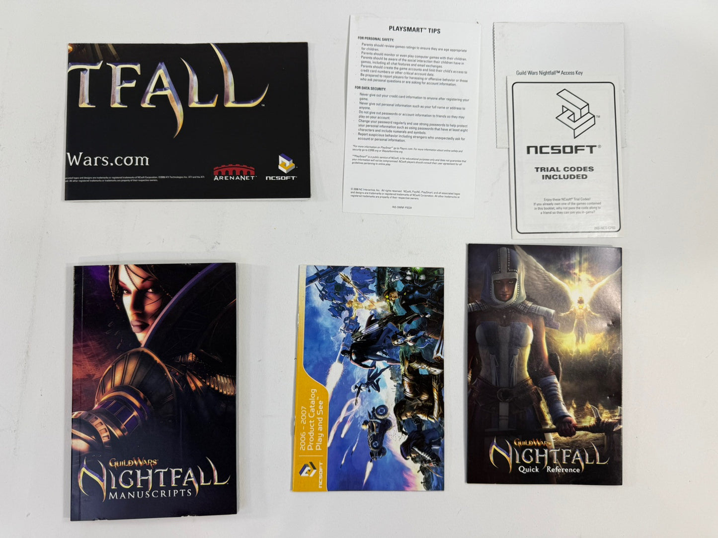 Guild Wars: Nightfall (PC, 2006) Game Case Manual Poster Inserts