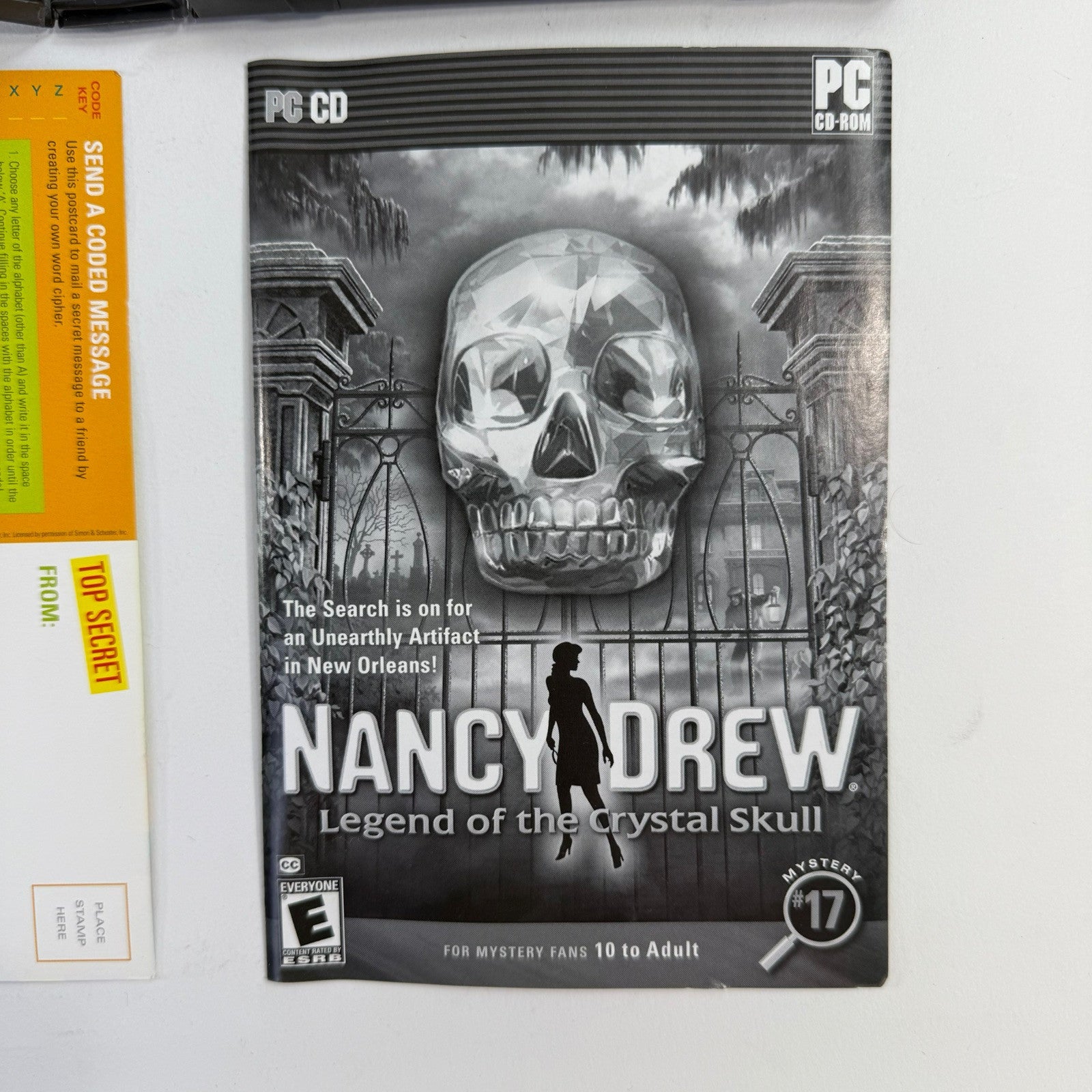 Nancy Drew: Legend of the Crystal Skull (PC, 2007) Discs Case Manual Insert