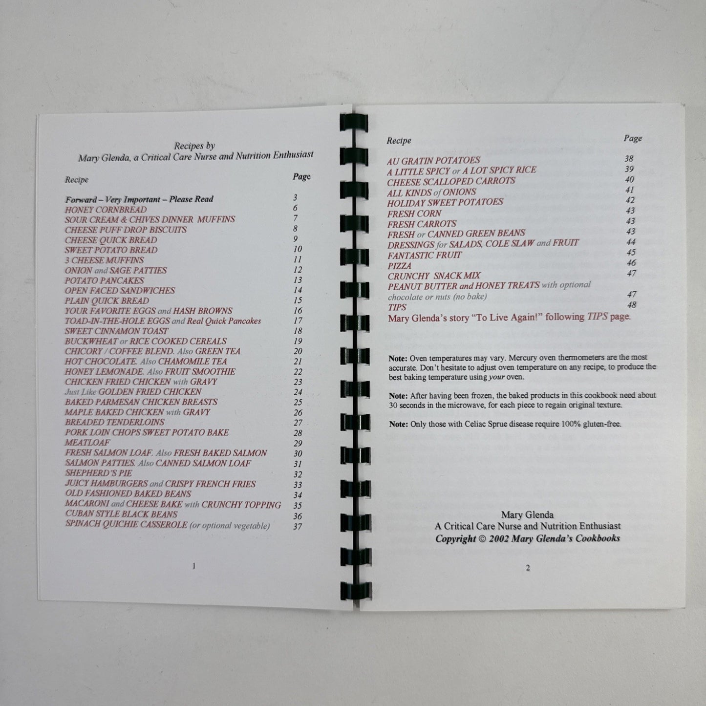 Mary Glenda’s Eat All You Want Cookbooks -Muffins, Cookies, Main Dishes, Dessert