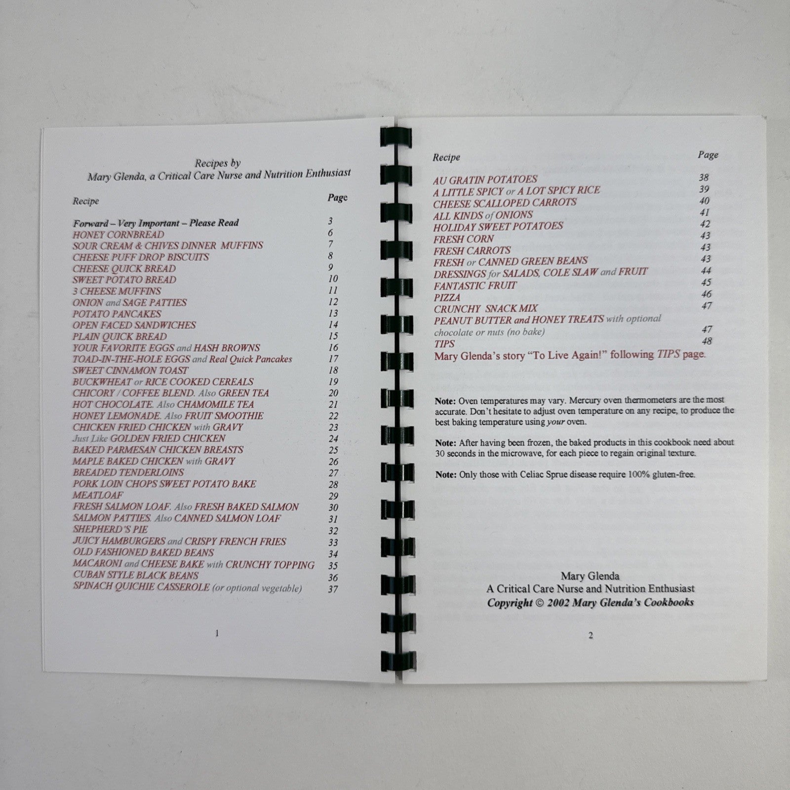 Mary Glenda’s Eat All You Want Cookbooks -Muffins, Cookies, Main Dishes, Dessert