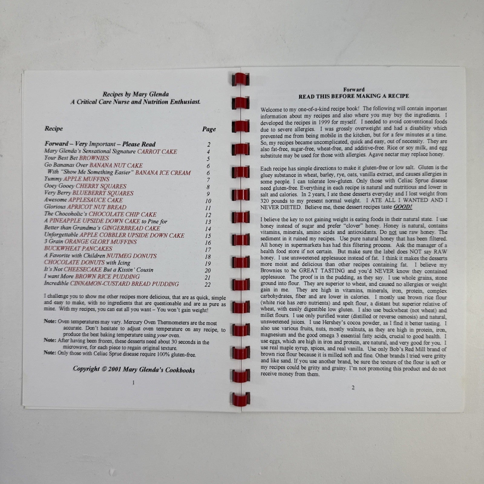 Mary Glenda’s Eat All You Want Cookbooks -Muffins, Cookies, Main Dishes, Dessert