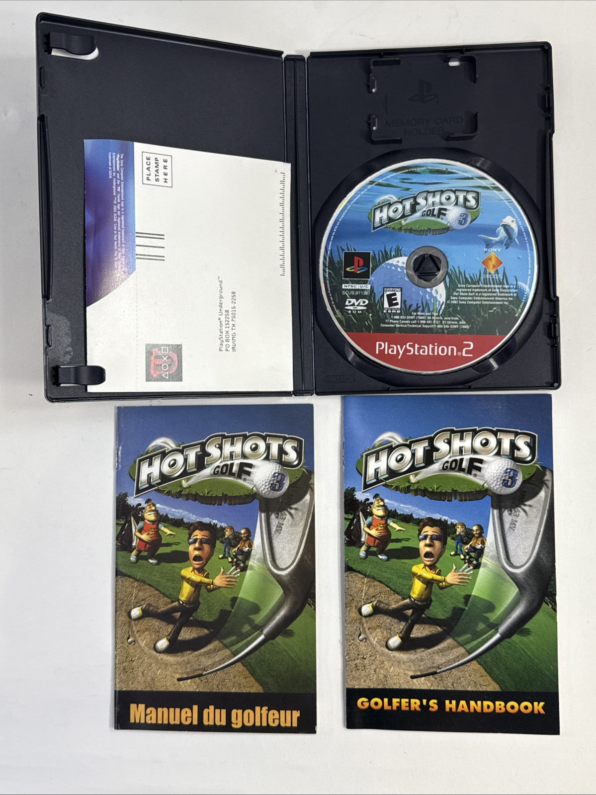 Hot Shots Golf 3 (PlayStation 2, 2003) Game Case Manual Registration - Tested