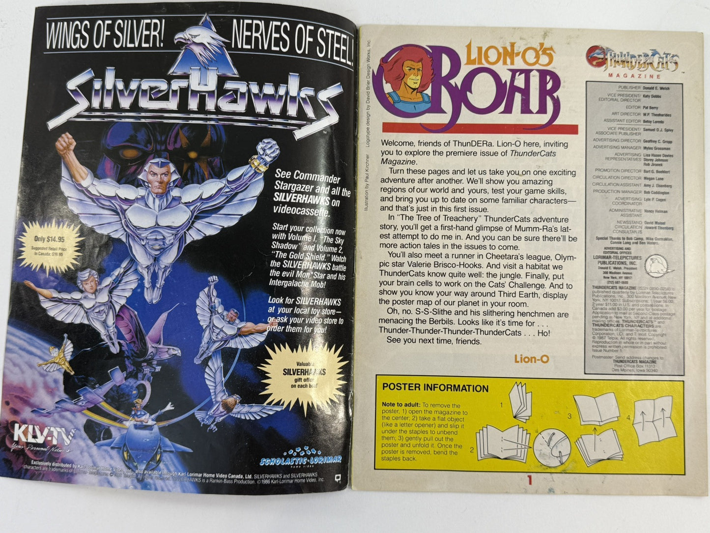 Thundercats Magazine #1  Winter 1987 - Without Poster - Lorimar-Telepicture Inc.