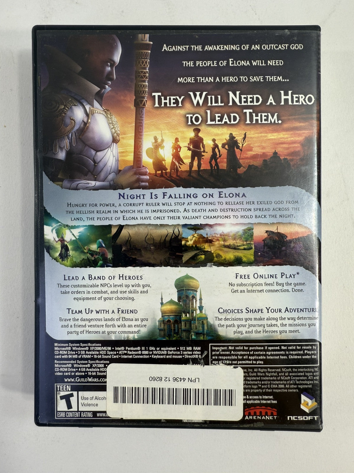 Guild Wars: Nightfall (PC, 2006) Game Case Manual Poster Inserts