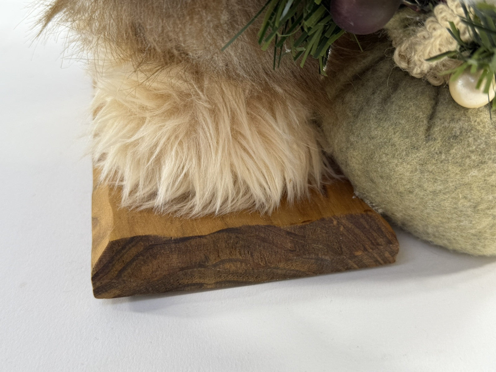 MTY International Christmas 16” Holiday Bear Decoration with Wooden Base