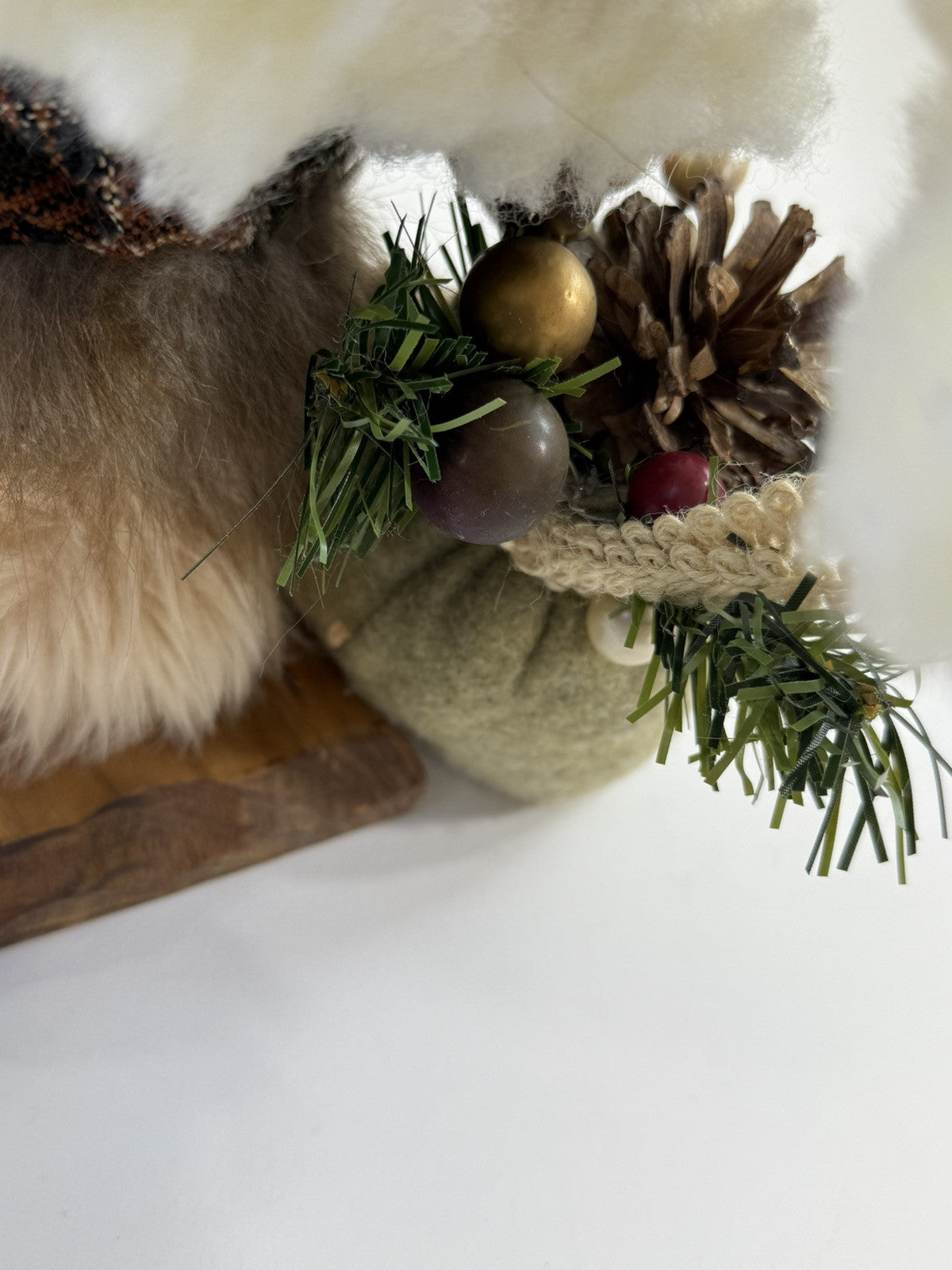 MTY International Christmas 16” Holiday Bear Decoration with Wooden Base