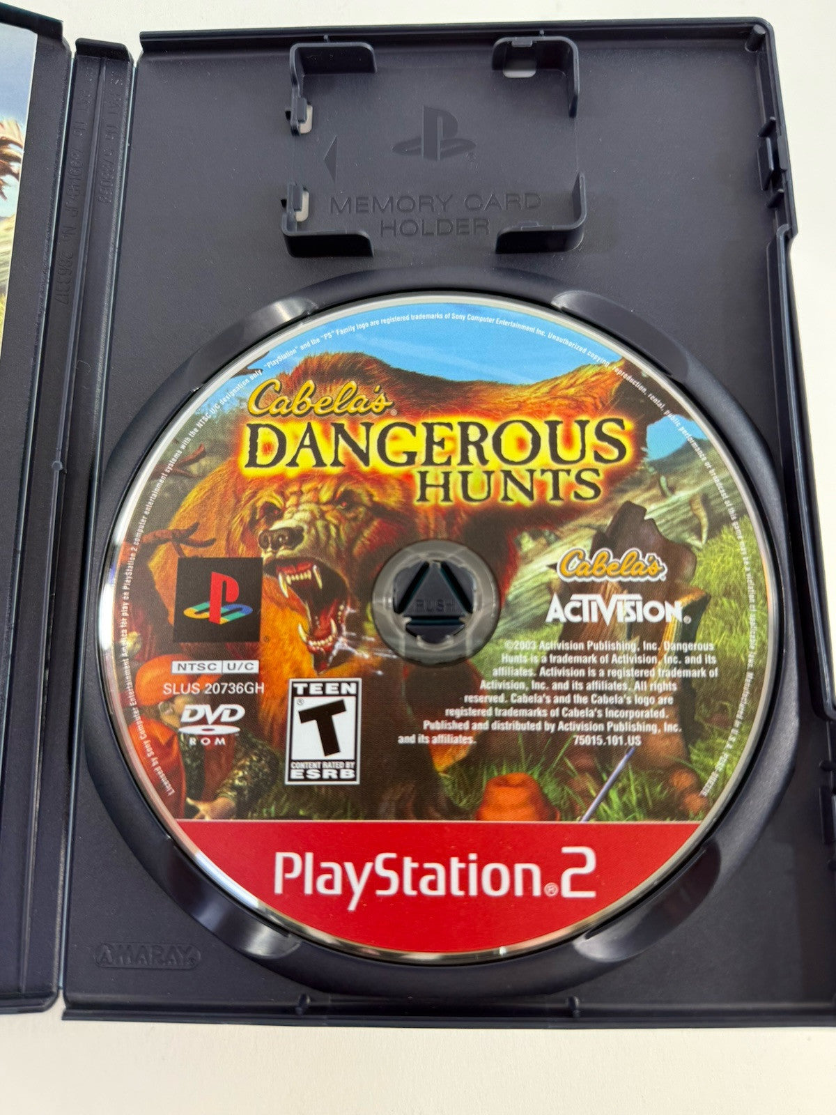 Cabela's Dangerous Hunts (PlayStation 2, 2003) Game Case Manual Registration