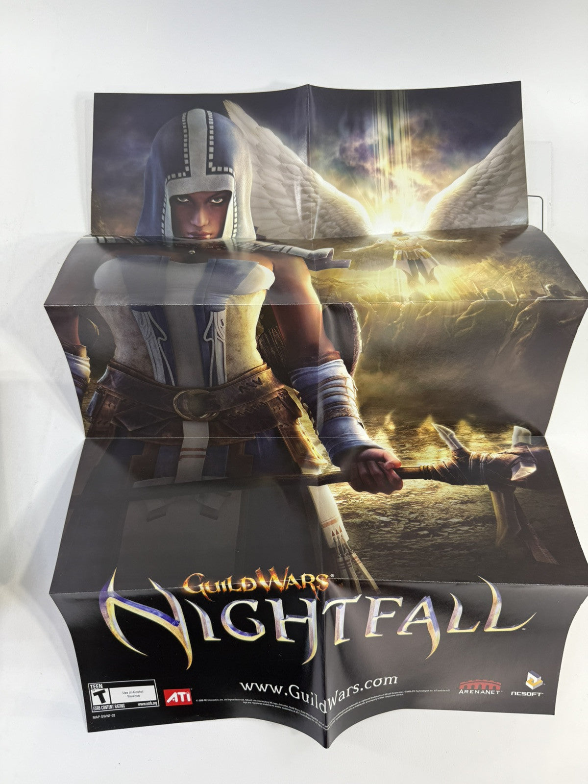 Guild Wars: Nightfall (PC, 2006) Game Case Manual Poster Inserts