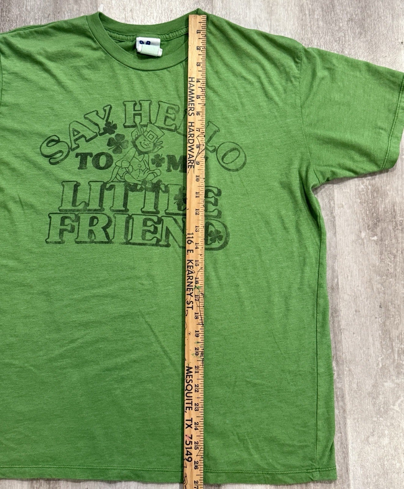 Junk Food Adult L Say Hello To My Little Friend Green St. Patrick's Day T-Shirt