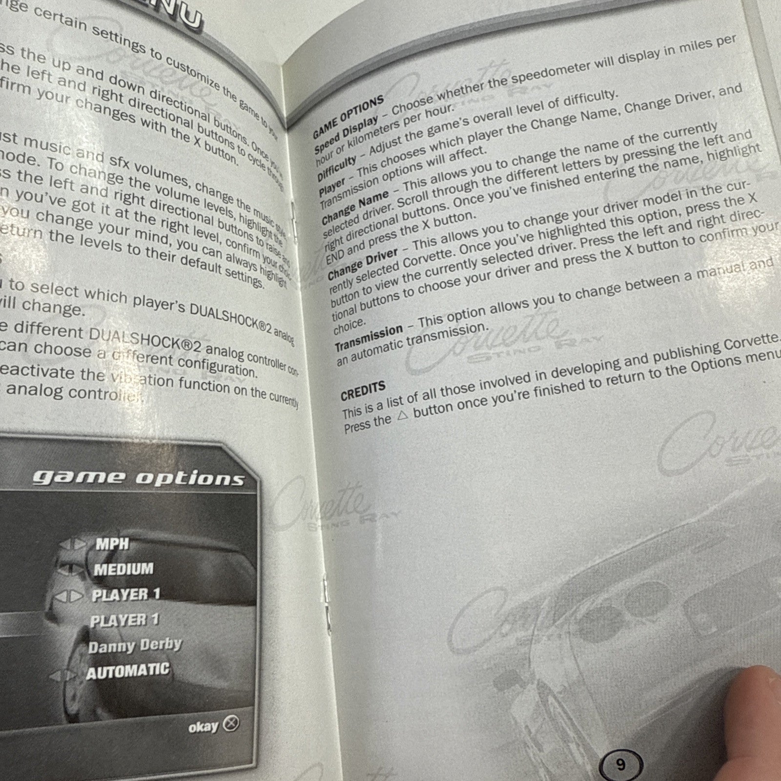 Corvette (Sony PlayStation 2, 2004) Game Case Manual - Tested and Working