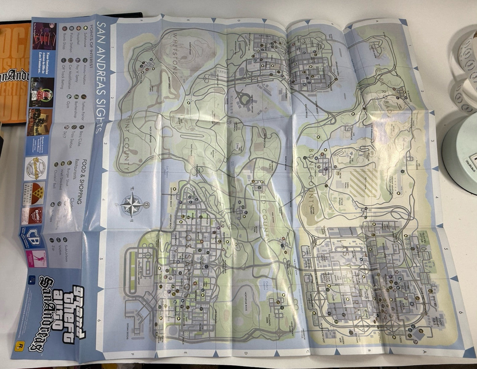 Grand Theft Auto: San Andreas (PlayStation 2, 2004) Game Case Manual Poster