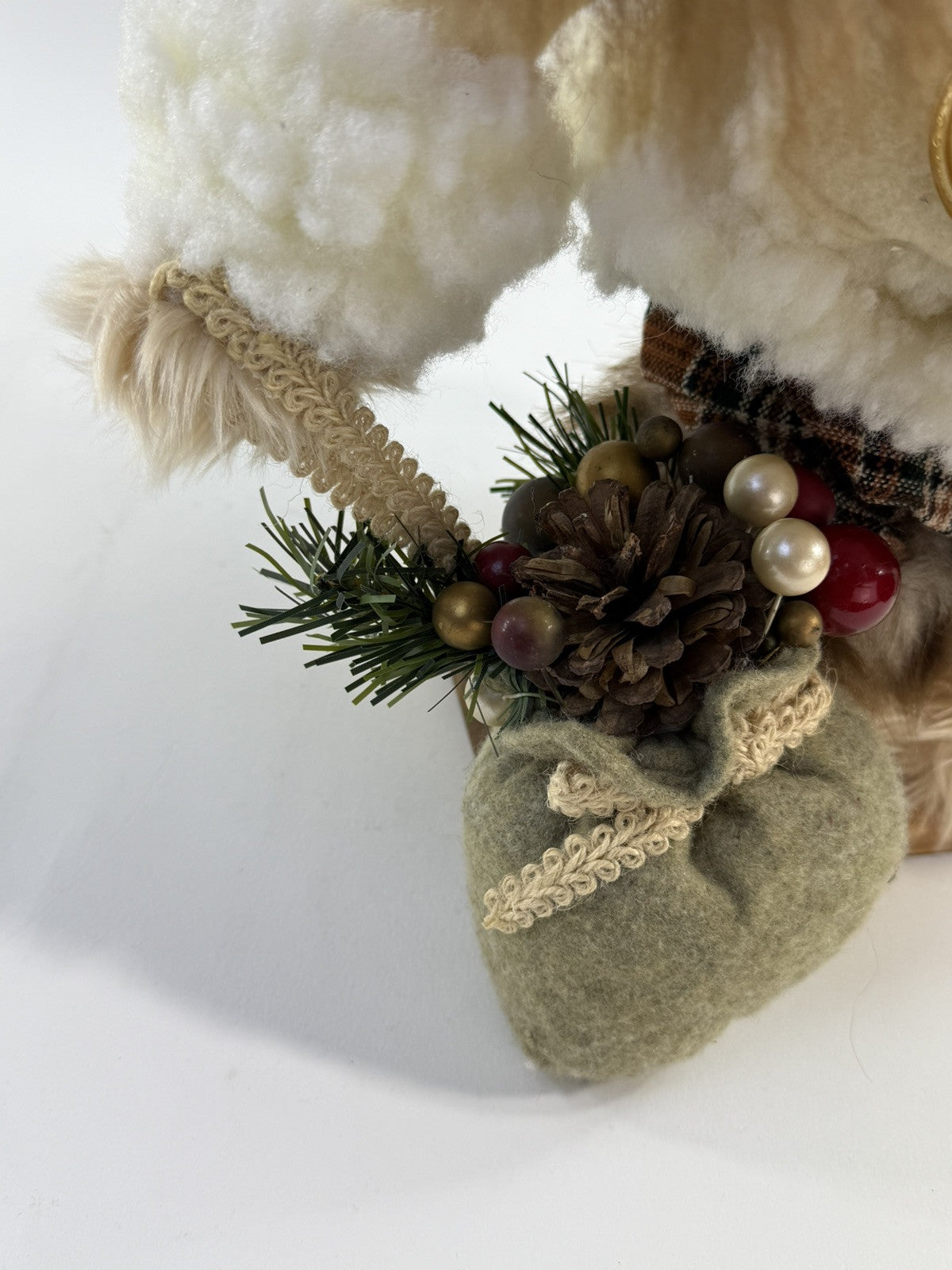 MTY International Christmas 16” Holiday Bear Decoration with Wooden Base