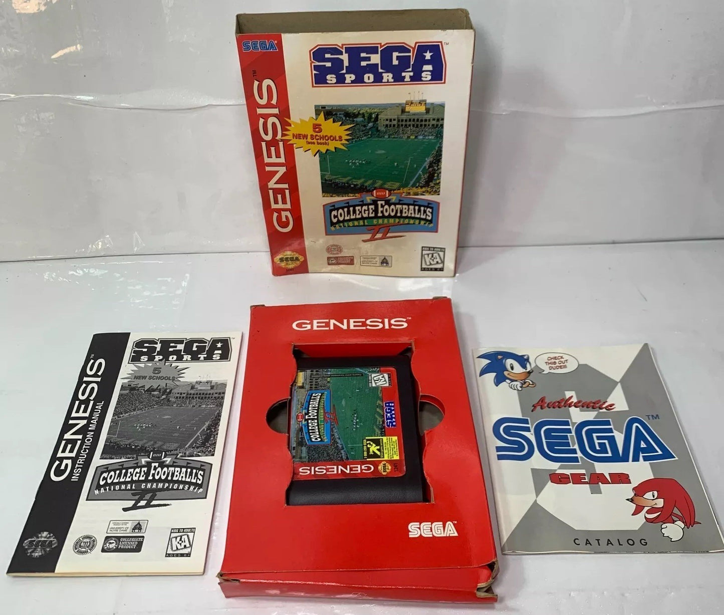 College Football National Championship 2 (Genesis, 1995) Game Box Manual Insert