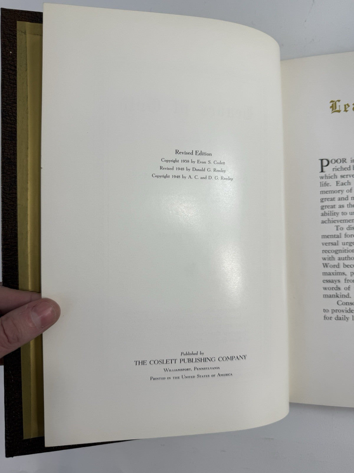 Leaves of Gold (Hardcover, 1948) Gold Revised Edition by Clyde Francis Lytle