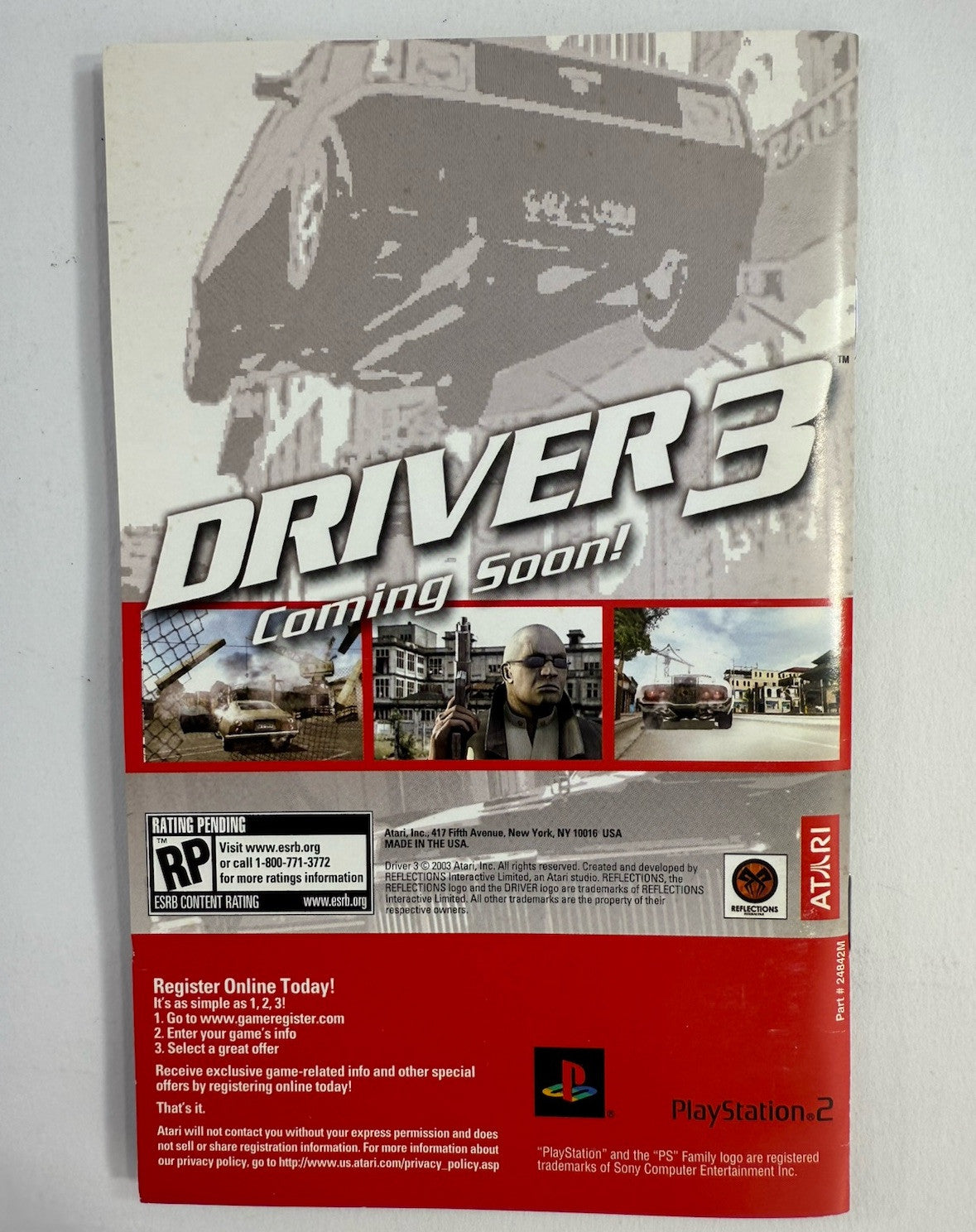 Terminator 3: Rise of the Machines (PlayStation 2, 2003) Game Case Manual-Tested