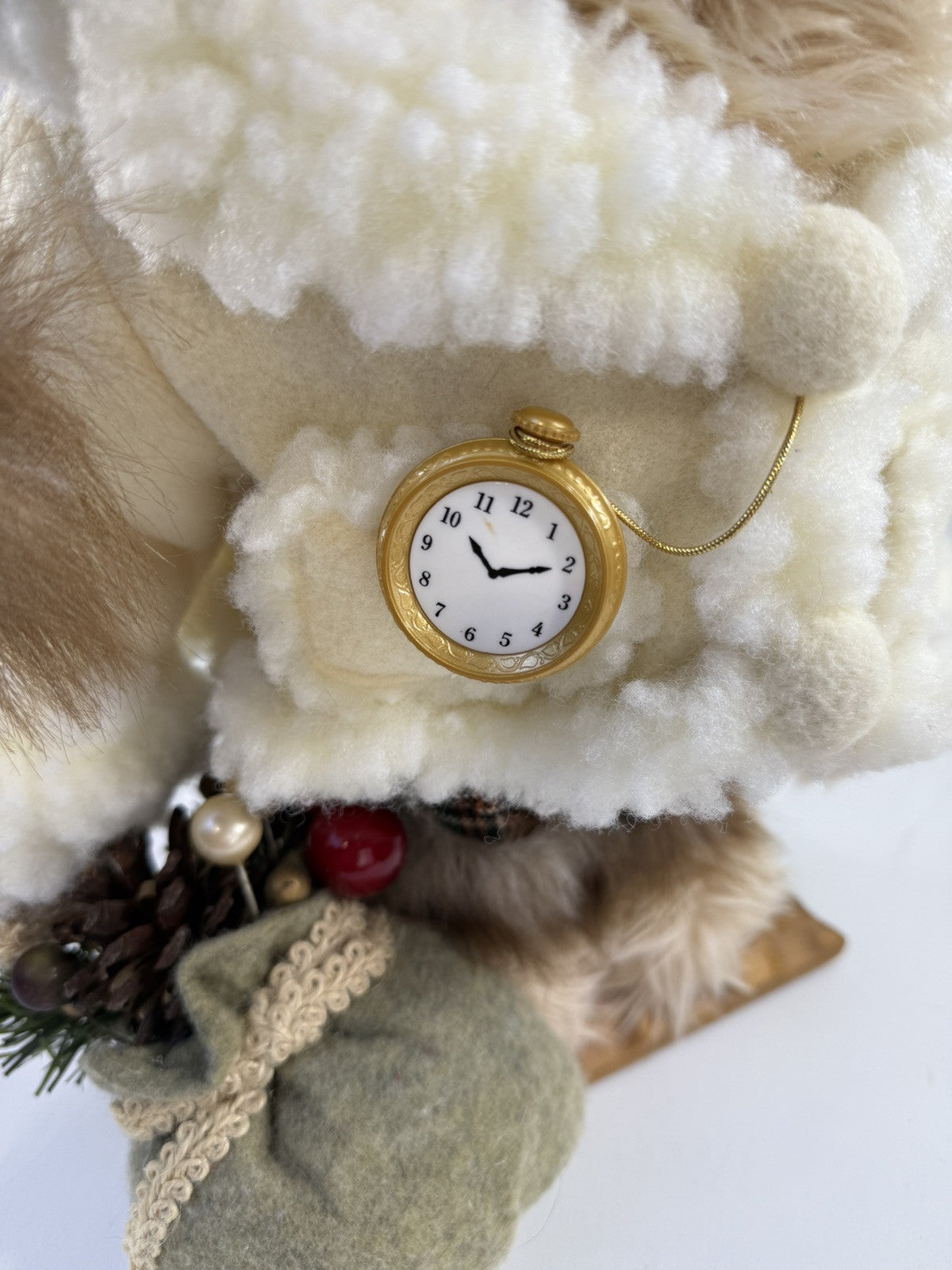 MTY International Christmas 16” Holiday Bear Decoration with Wooden Base